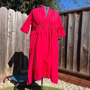 The Everywhere Everyday Shirt Dress - Raspberry L (12-16)